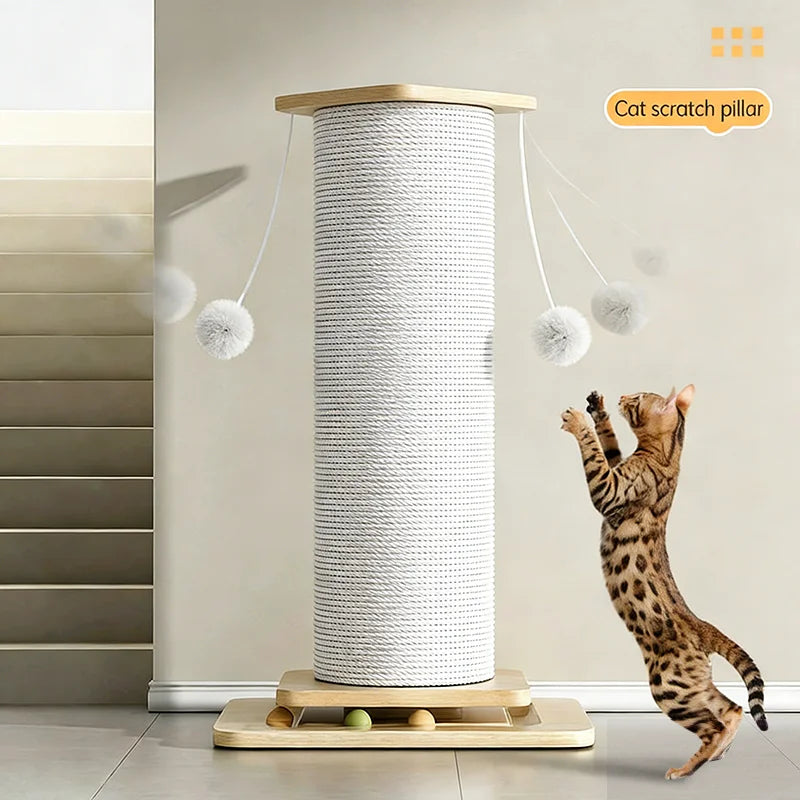 Griffoir vertical XXL pour chat, base stabilisée