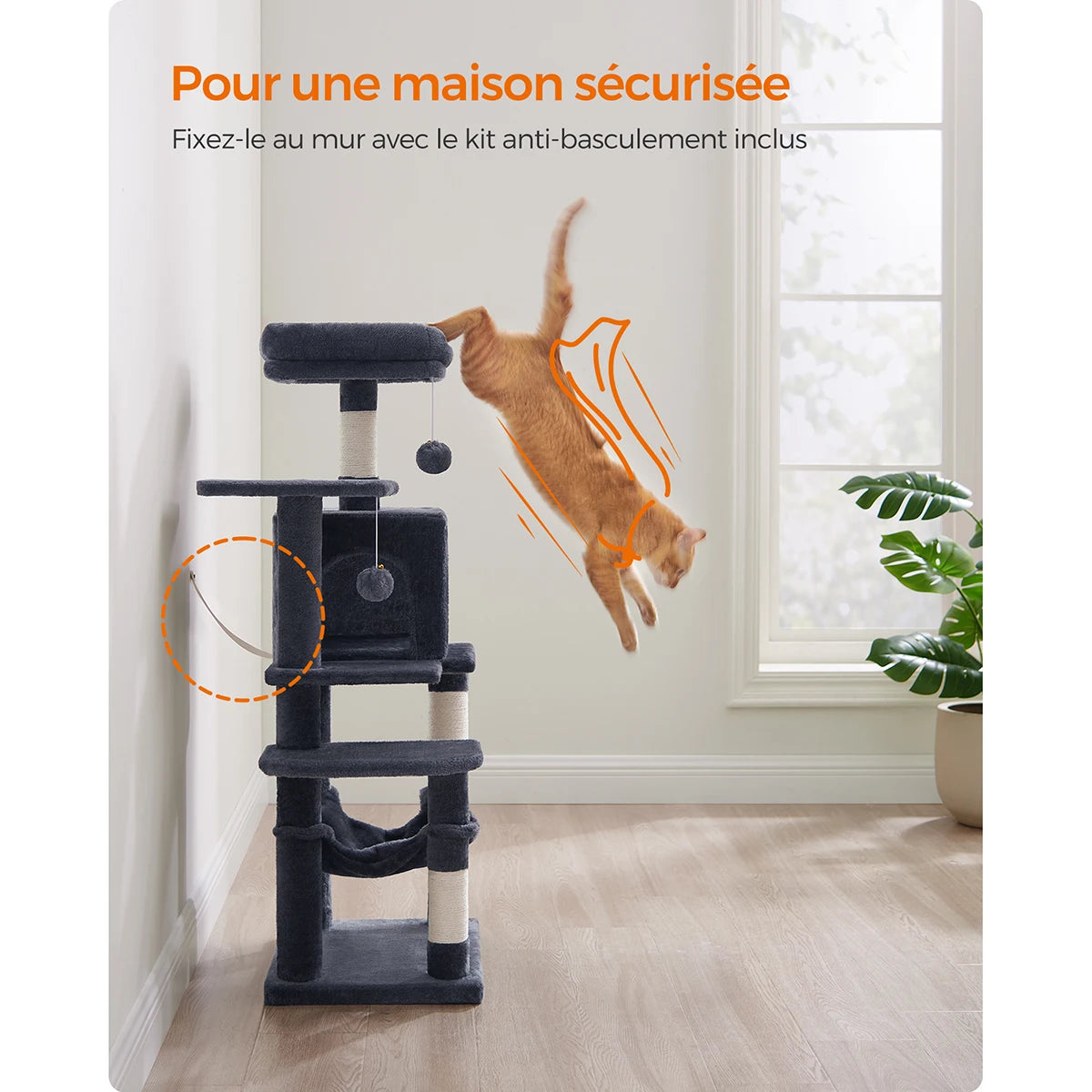Petit arbre à chat 112 cm pour appartement
