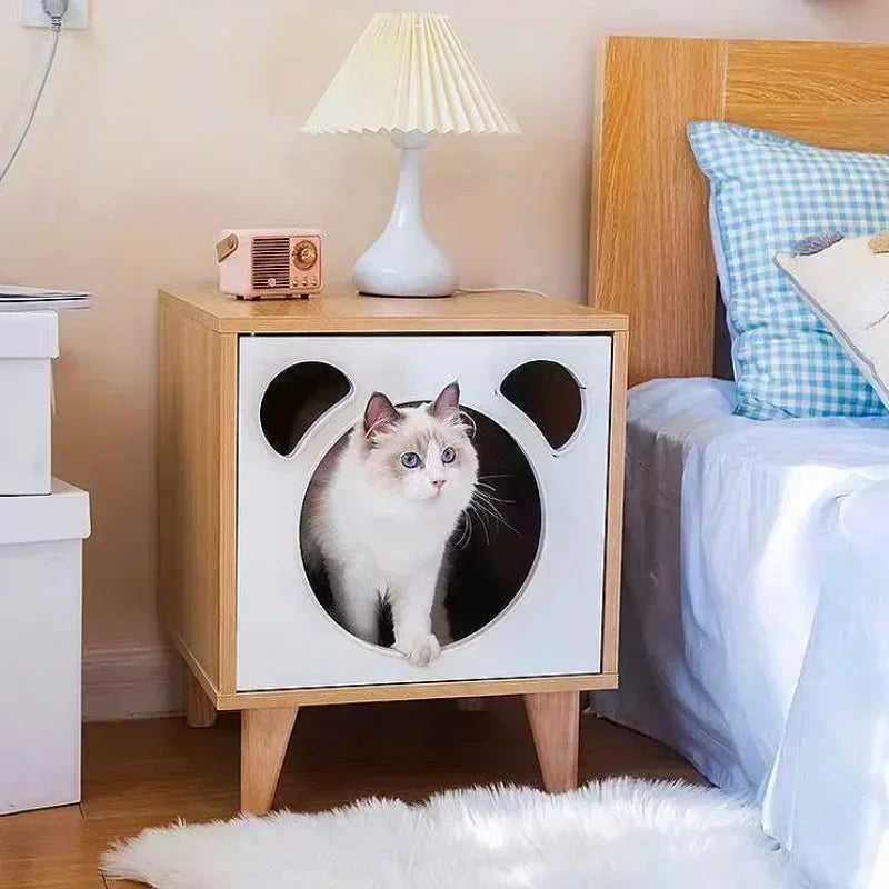 Maison pour chat en bois massif, meuble