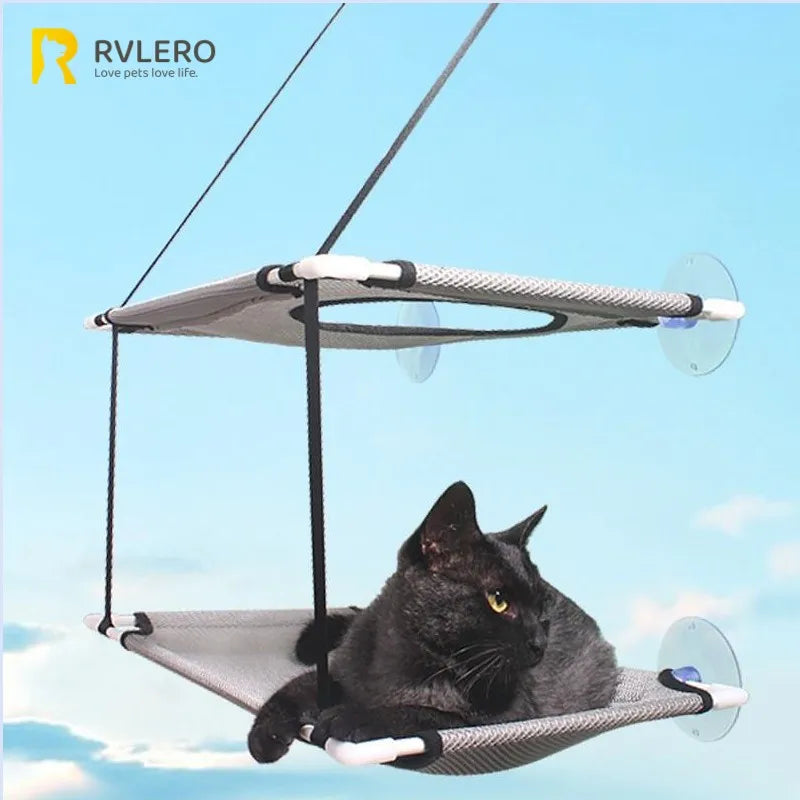 Hamac fenêtre pour chat, fixation ventouses