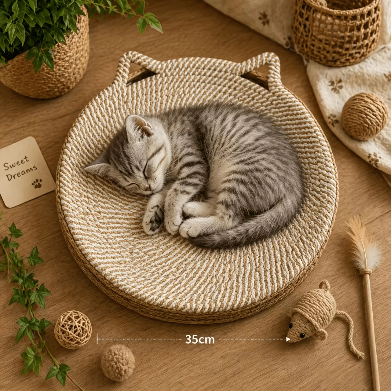Griffoir et lit en corde tressée pour chat