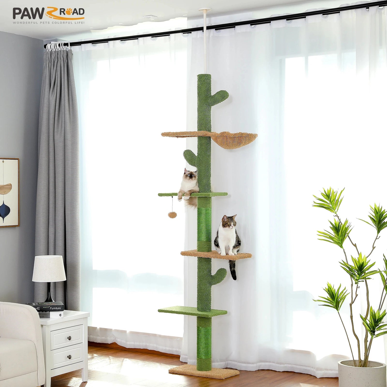 Arbre à chat du sol au plafond, hauteur réglable