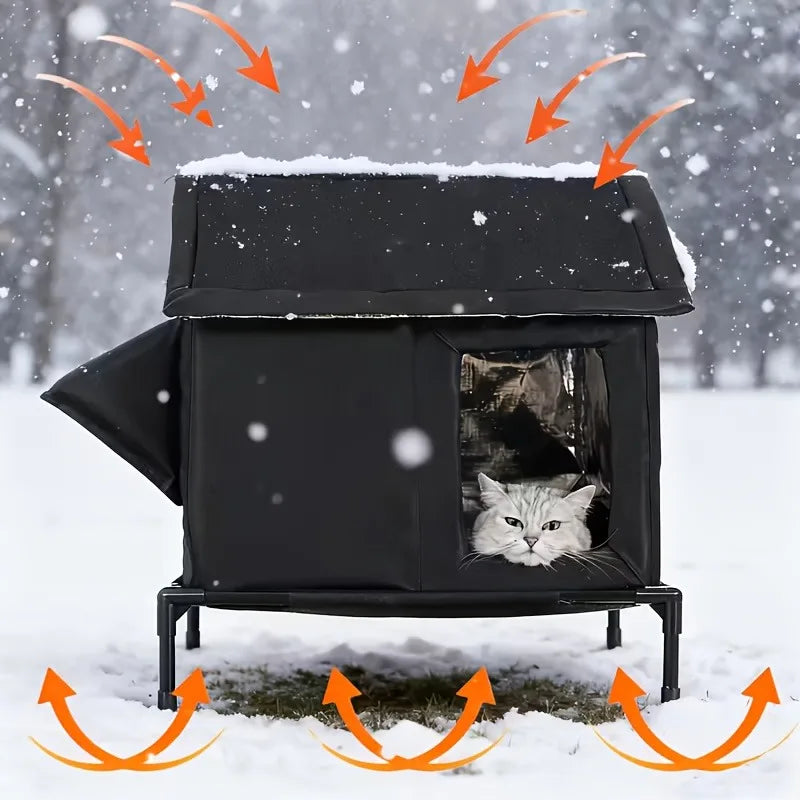 Niche d'hiver pour chat extérieur, isolée