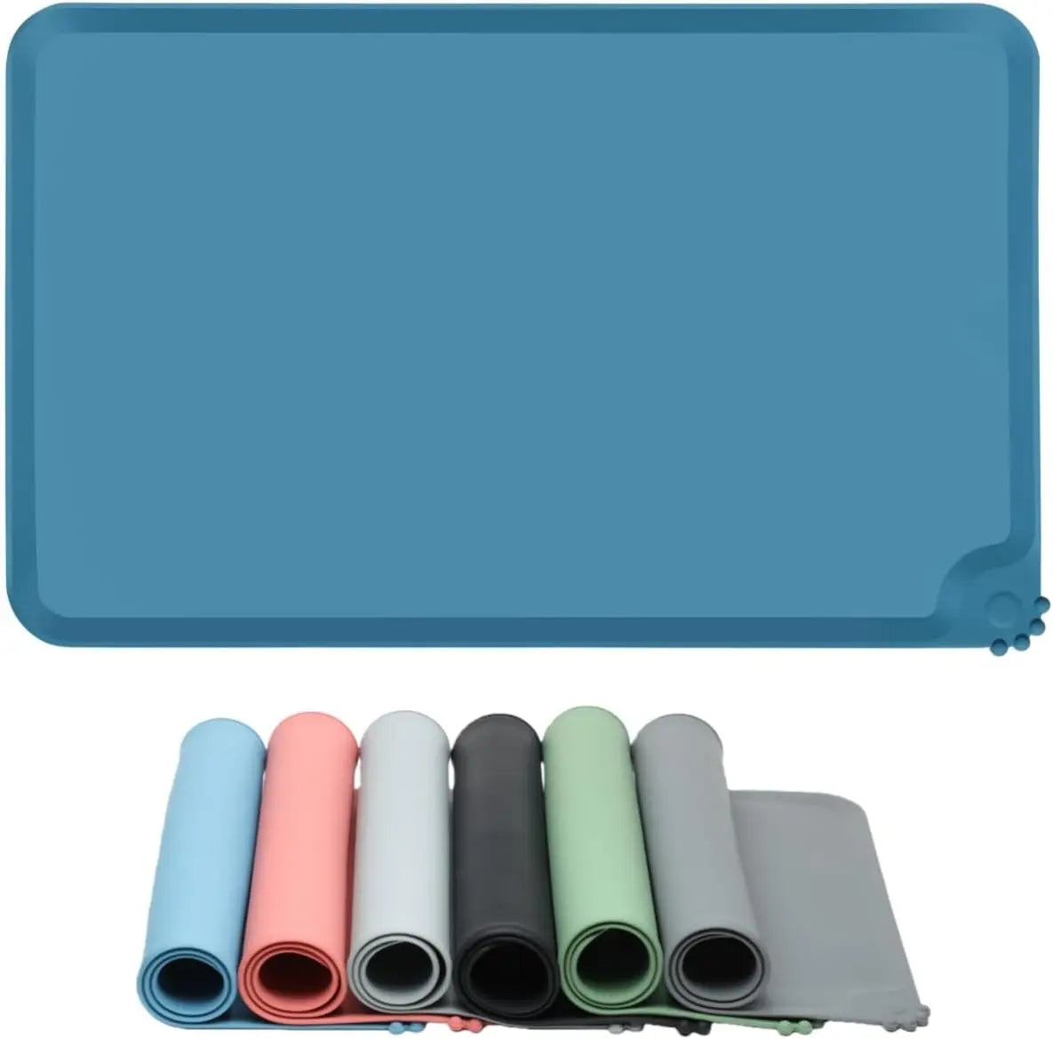 Tapis pour gamelle chat en silicone, 48x30cm