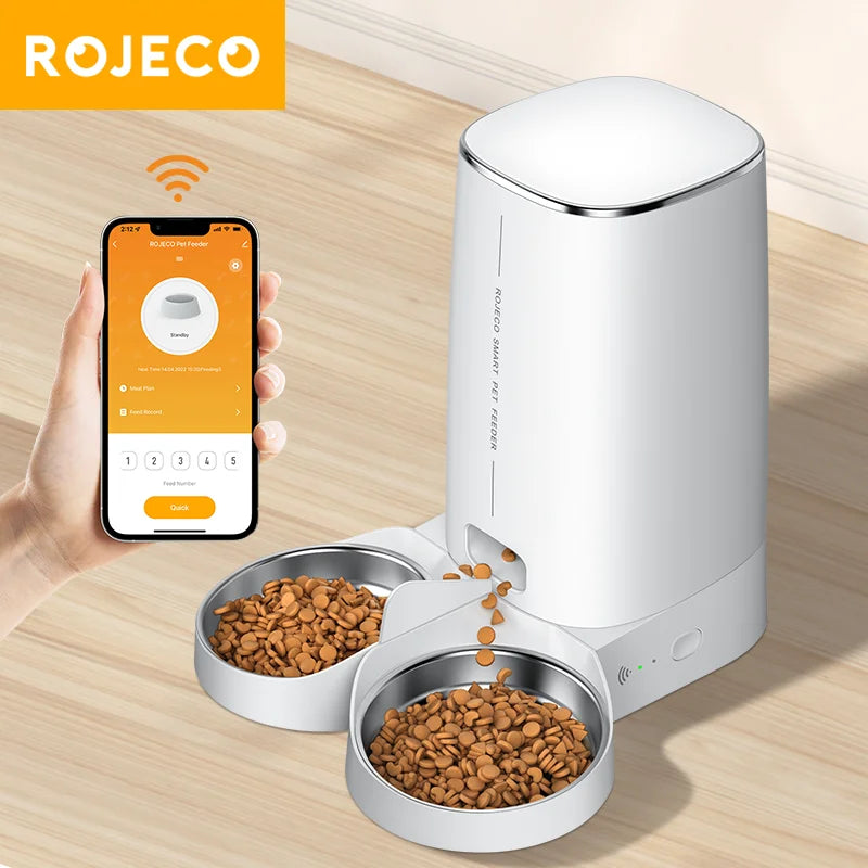 Distributeur de croquettes pour chat, double bol 2 chats