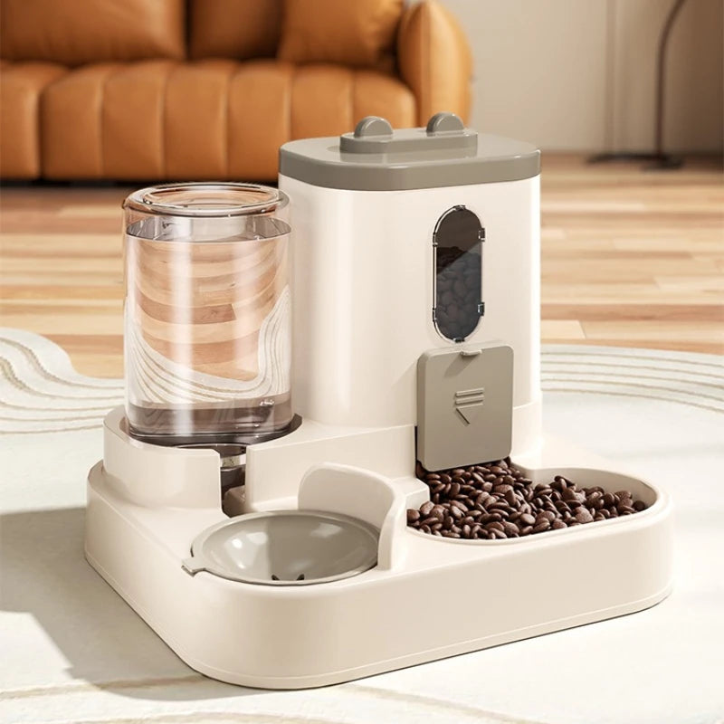 Distributeur nourriture et eau pour chat, gravité