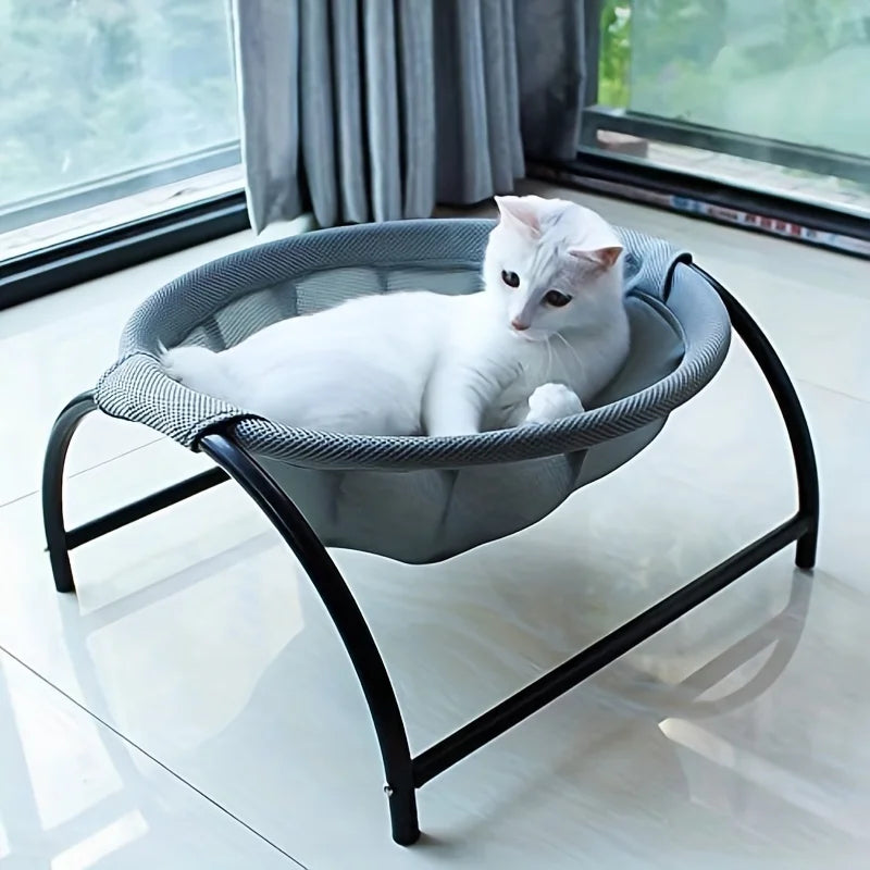 Hamac pour chat sur pieds en métal, structure autoportante