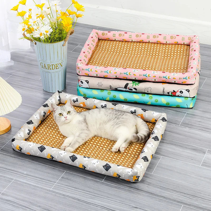 Panier pour chat en osier tressé