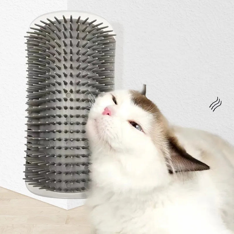 Brosse auto-toilettage pour chat, fixation d'angle