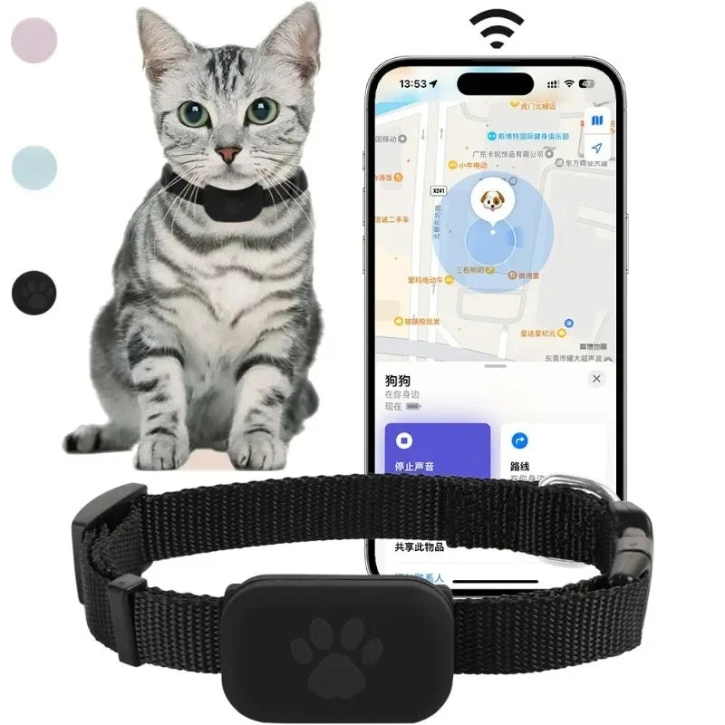 Collier GPS chat Bluetooth, boucle à déclic