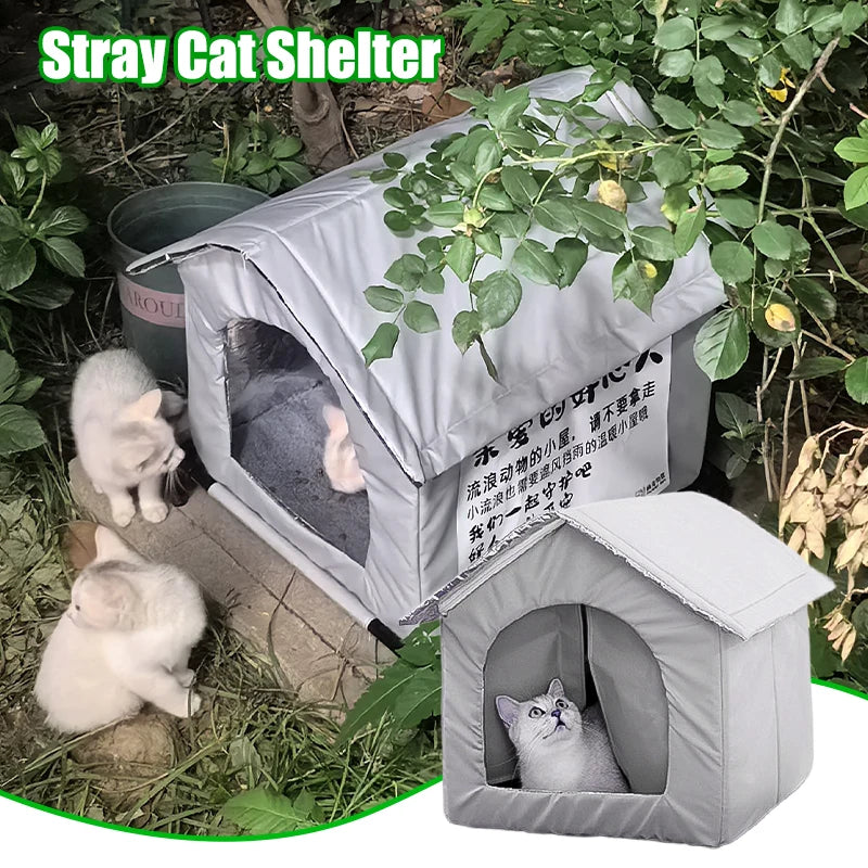 Niche isolée pour chat extérieur, pliable