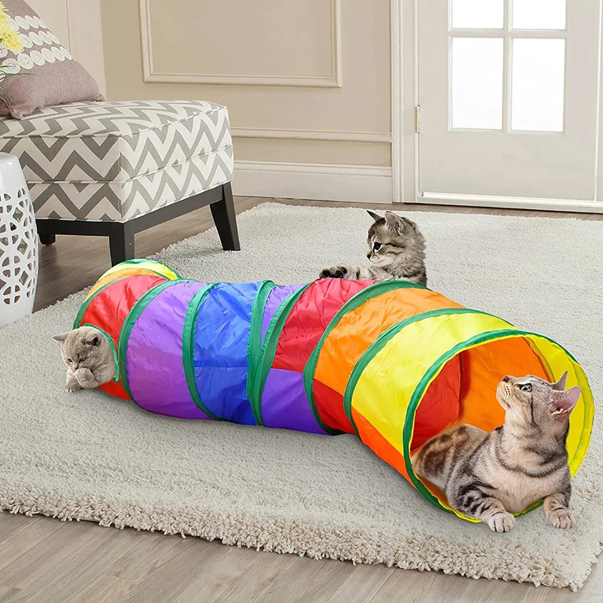 Tunnel pliable pour chat, 50 cm