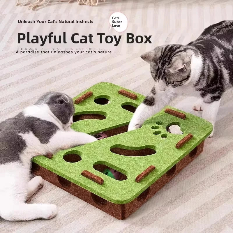 Jeu puzzle en feutre pour chat, avec balle