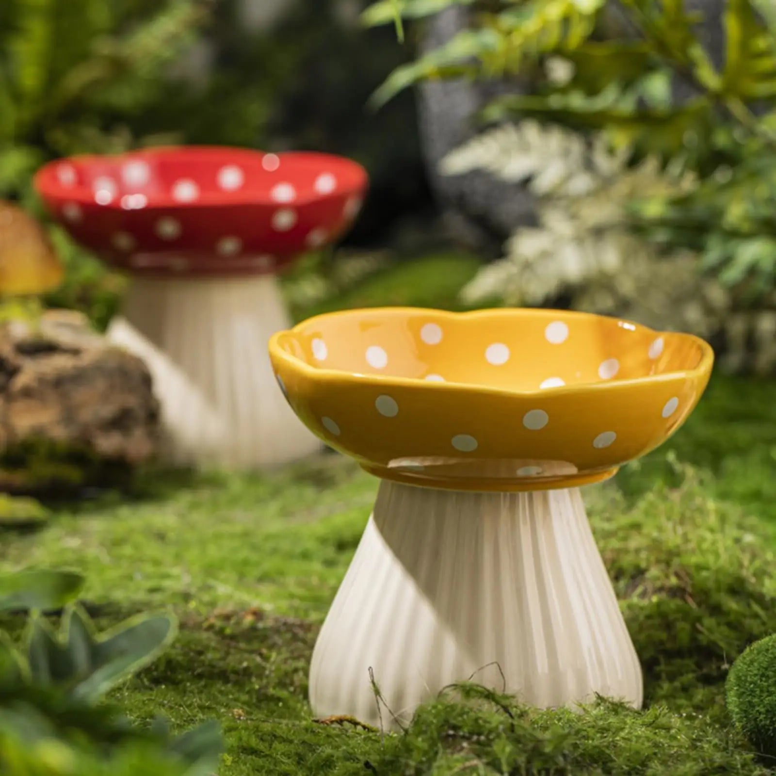 Gamelle chat champignon en céramique