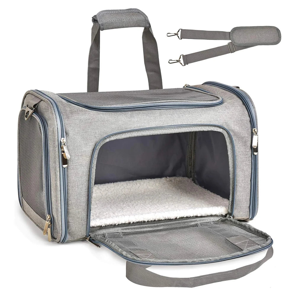 Sac de transport chat pliable, jusqu'à 15 lb