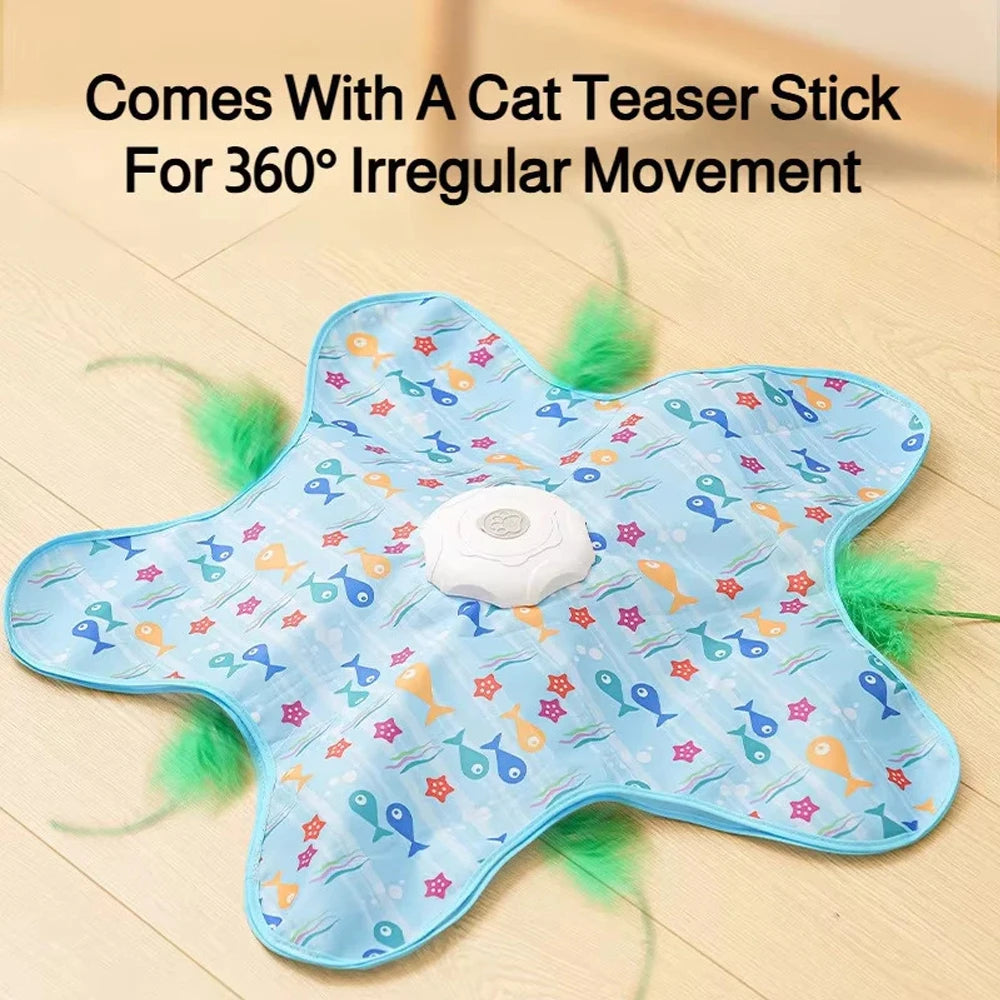 Tapis interactif étoile pour chat, souris couineuse