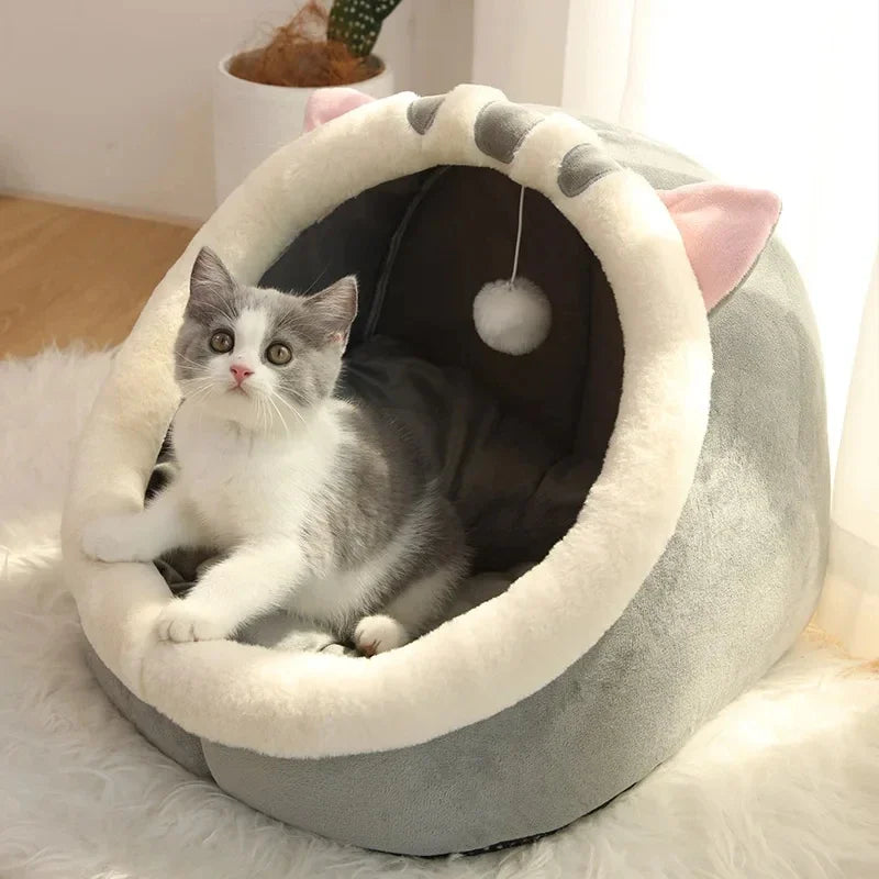 Panier semi-fermé pour chat — 4 décors, tailles S à L