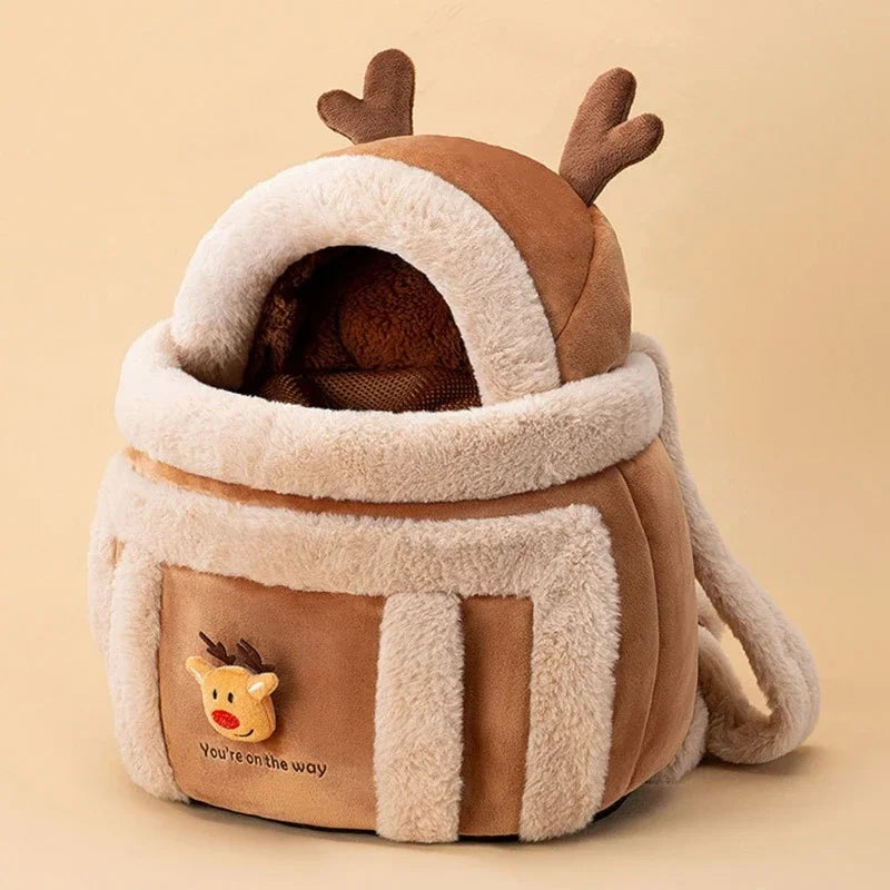 Panier de transport chat en fourrure, cocon douillet