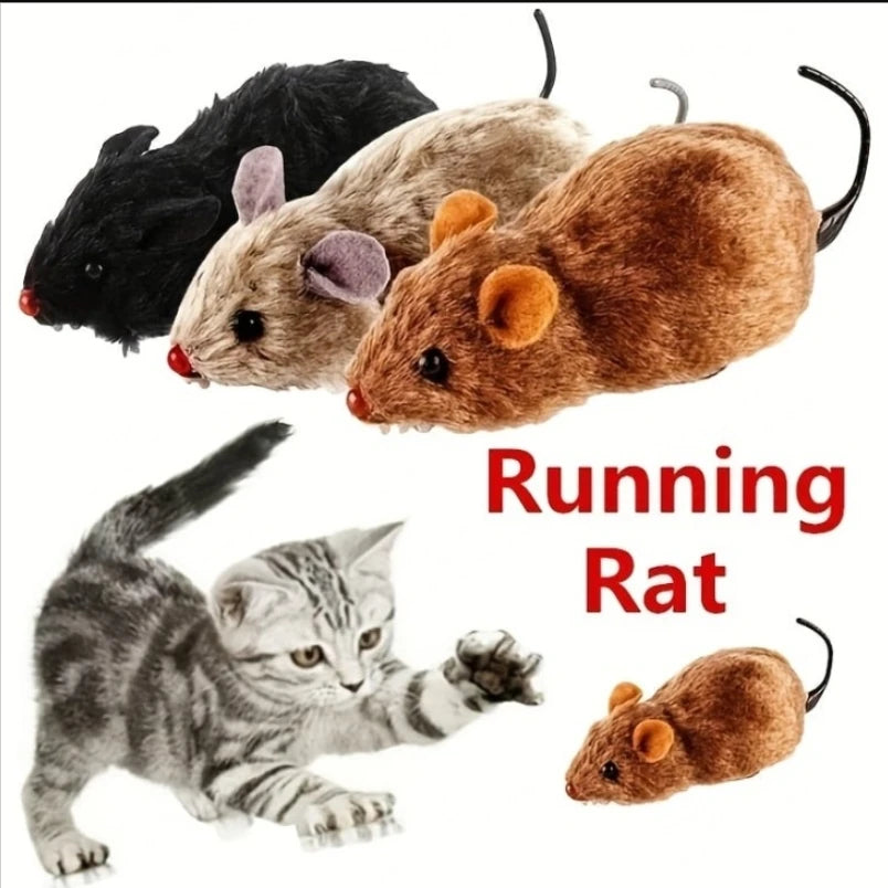 Souris à ressort pour chat, fourrure réaliste