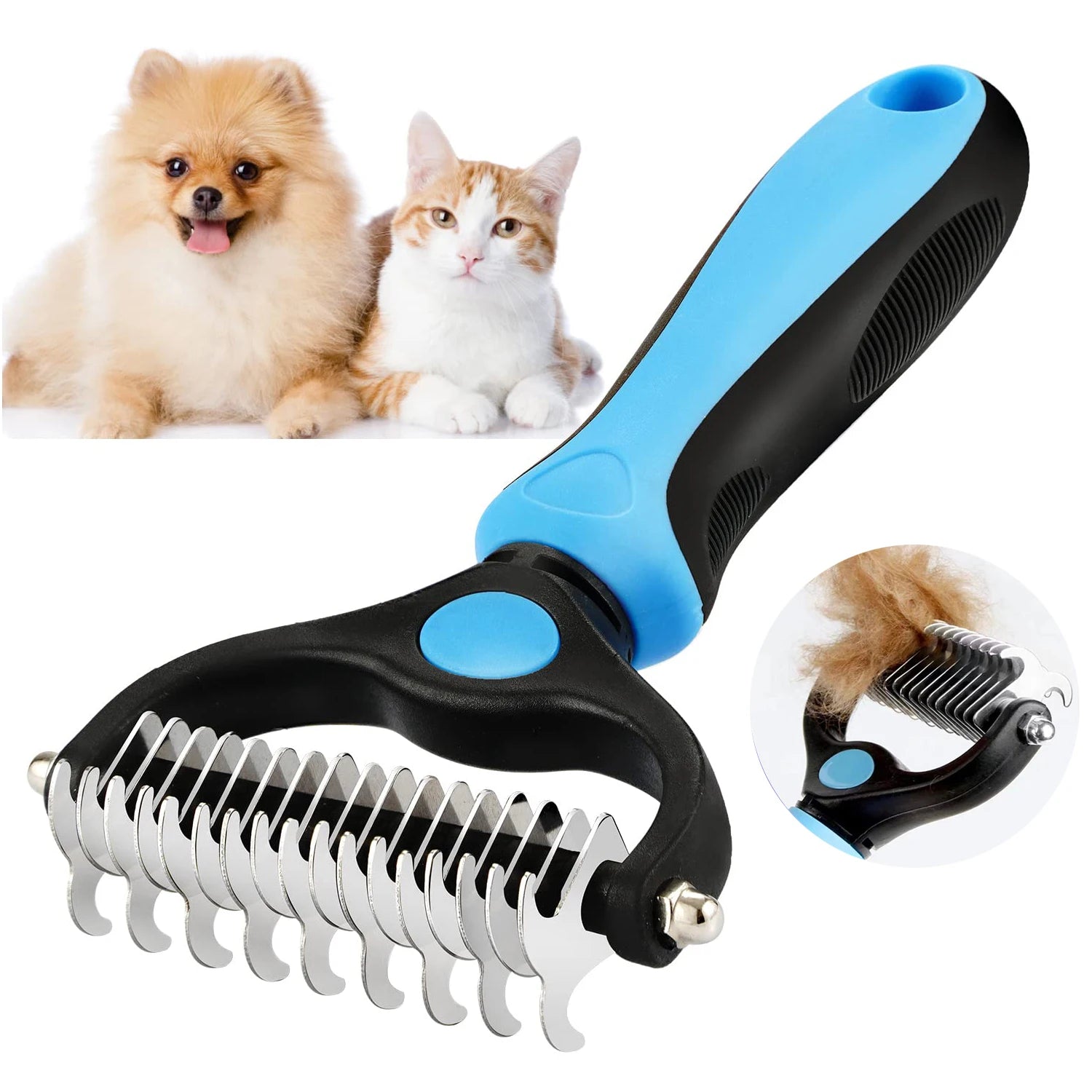 Brosse démêlante pour chat, coupe-nœuds poil long