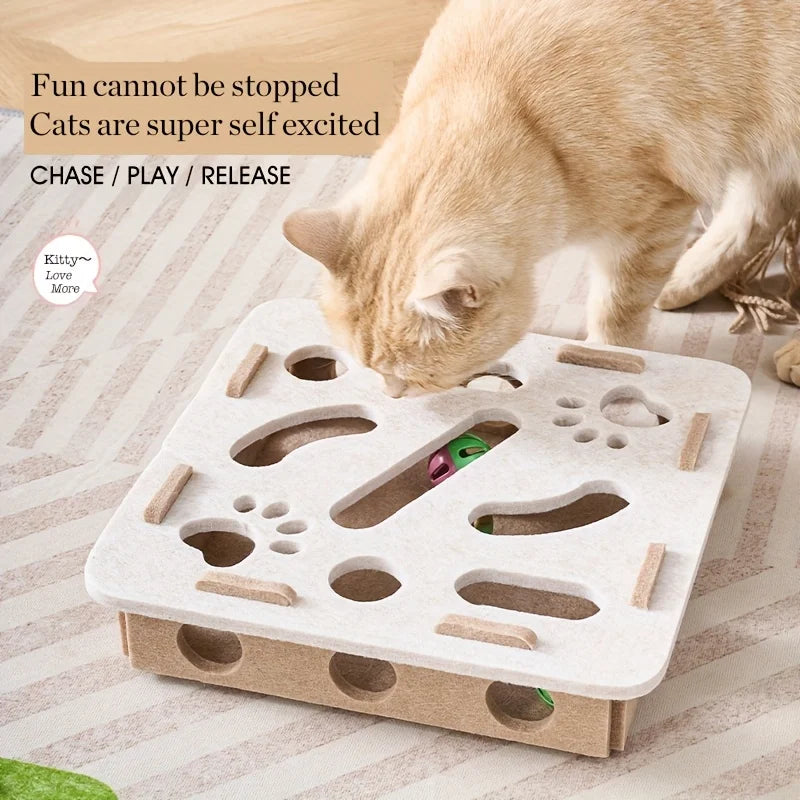 Puzzle labyrinthe pour chat, feutre