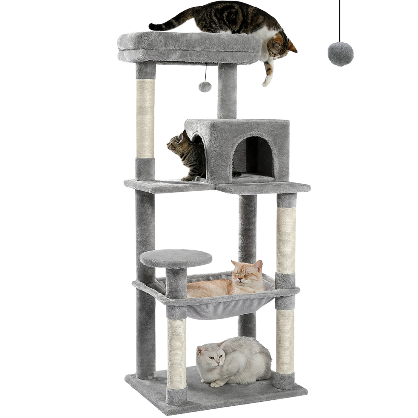 Arbre à chat 5 niveaux avec grand hamac