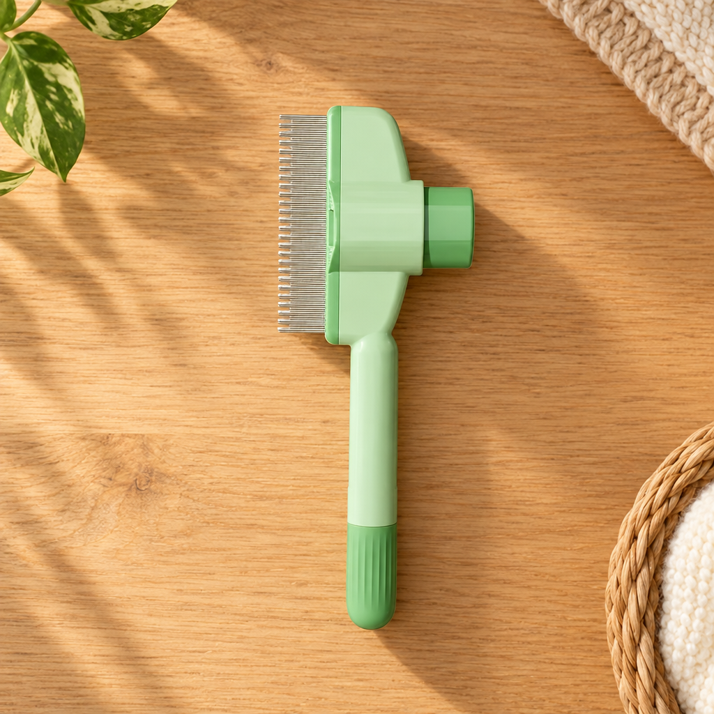 Brosse pour chat avec bouton de retrait des poils
