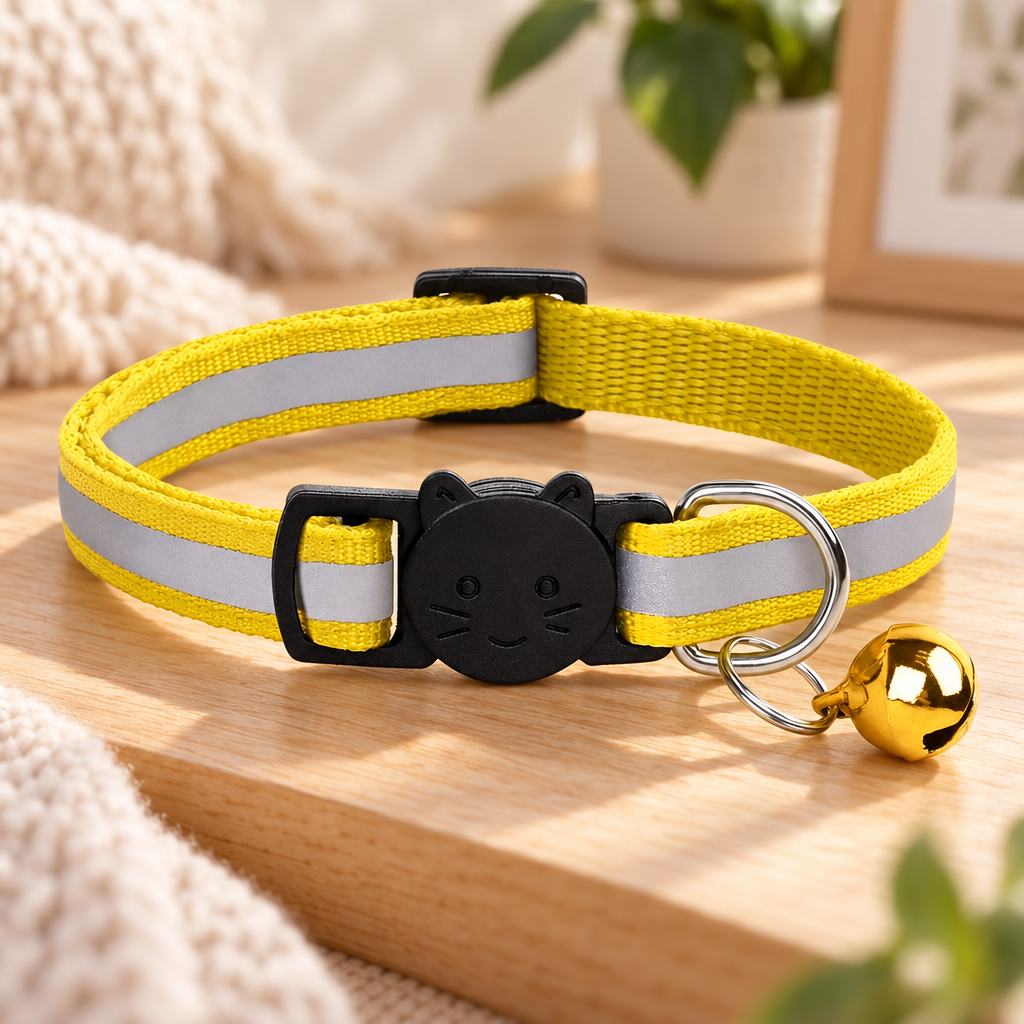 Collier réfléchissant personnalisé pour chat, gravure gratuite
