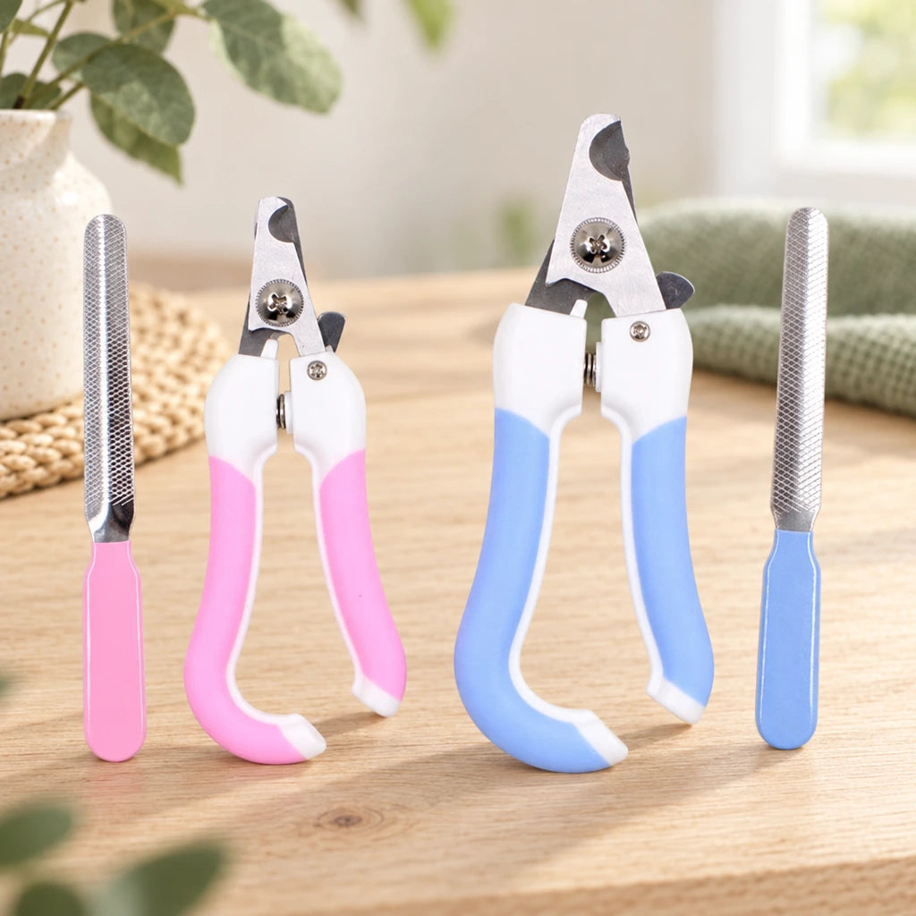 Image d’ambiance du Coupe-griffes à levier rose pour chat — Minouko