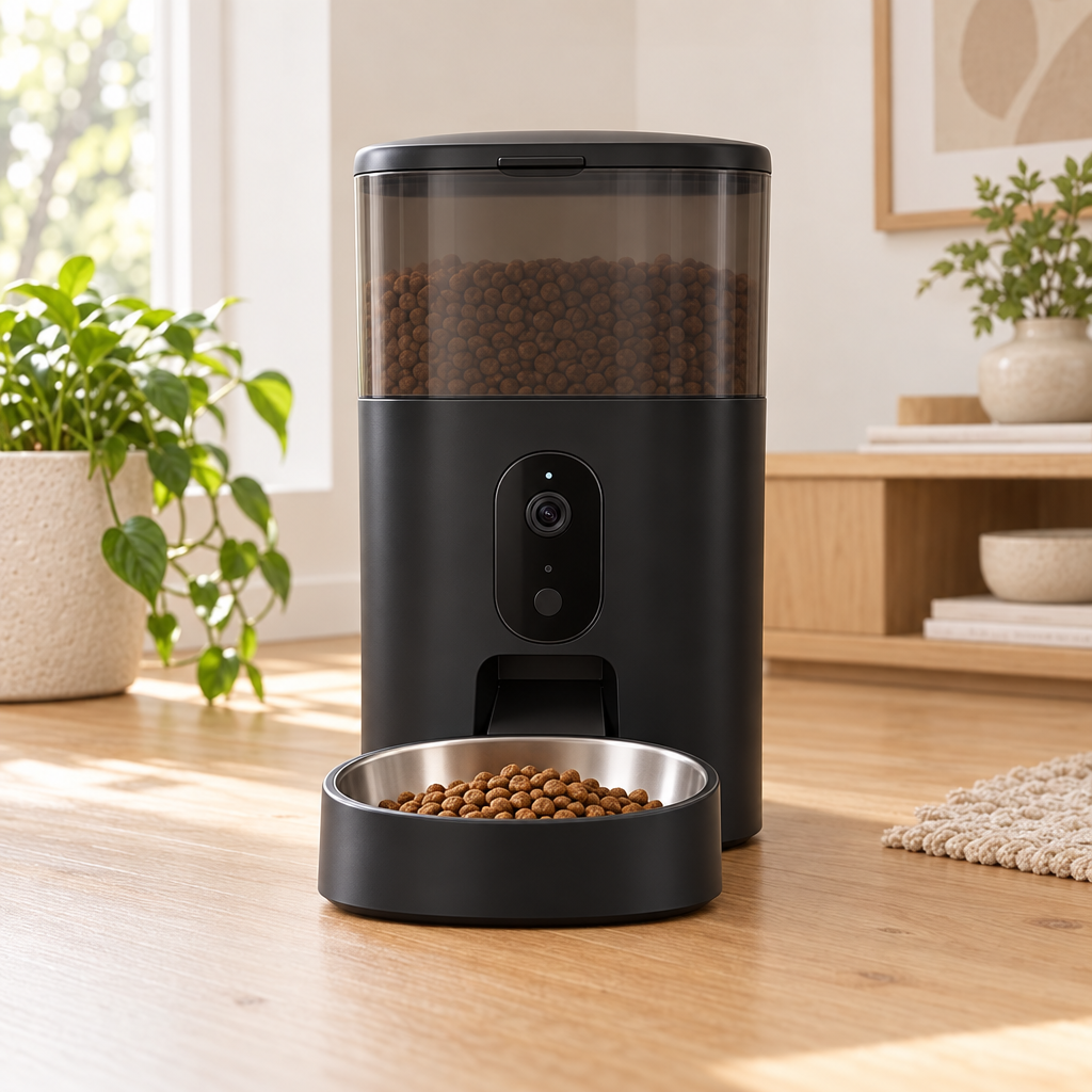Distributeur de croquettes pour chat 8L, caméra et WiFi