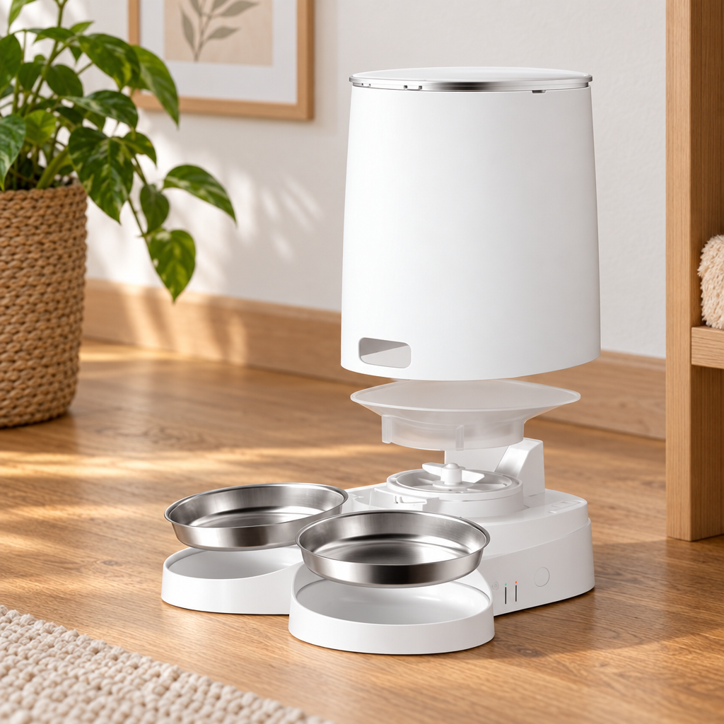 Distributeur de croquettes pour chat, double bol 2 chats