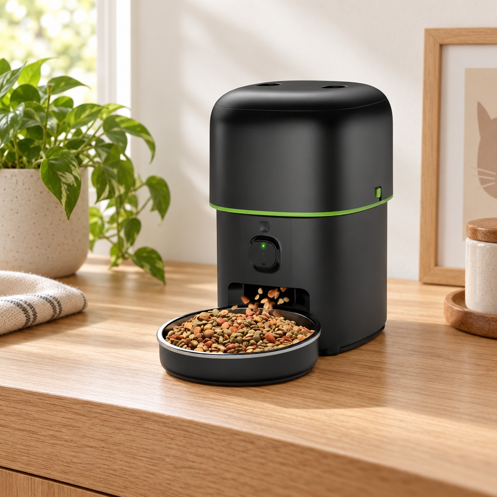 Distributeur de croquettes connecté pour chat, caméra WiFi