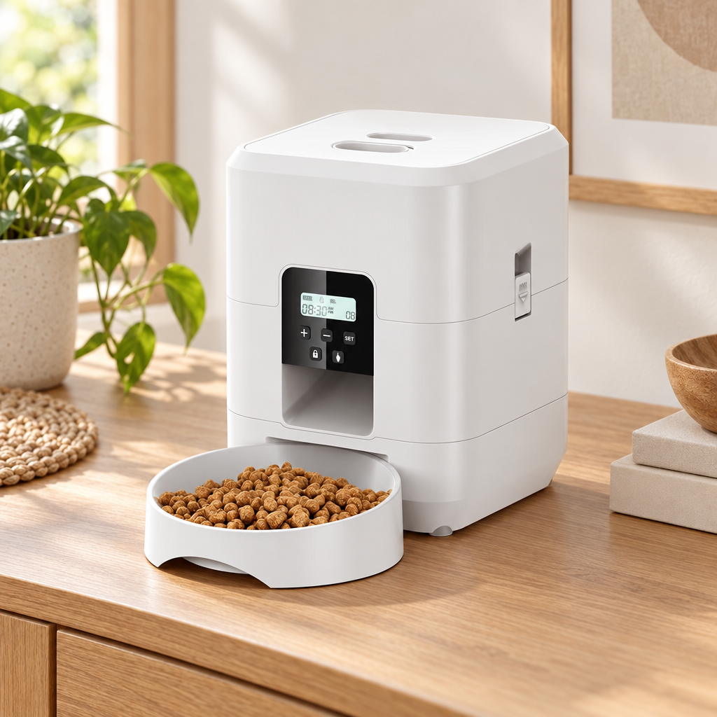 Distributeur de croquettes pour chat, bouton ou WiFi