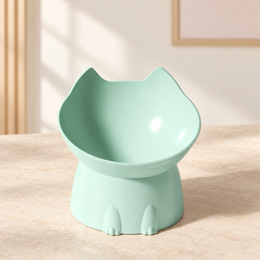 Gamelle sur pied en forme de chat, 5 coloris