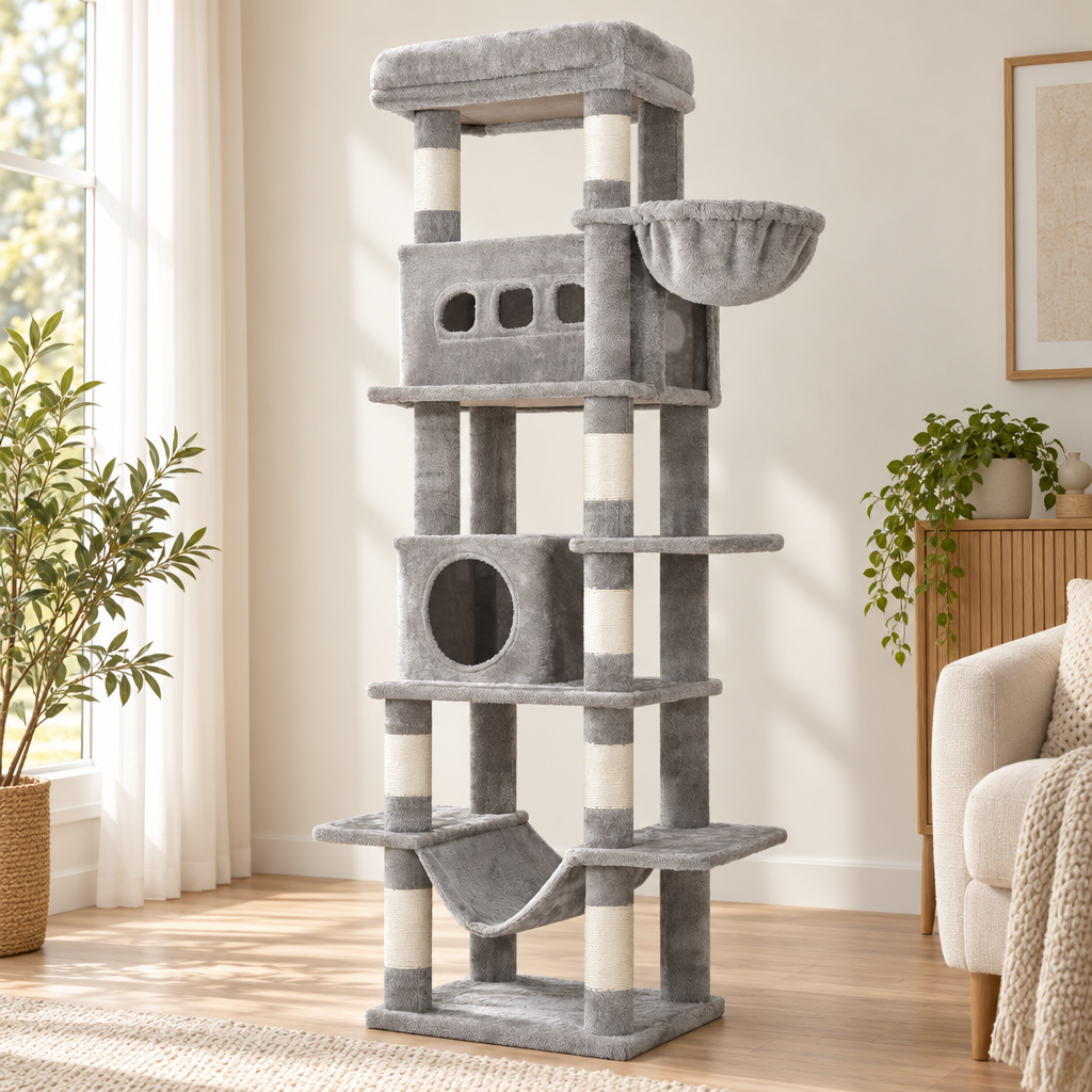 Grand arbre à chat 170 cm avec niches et hamacs