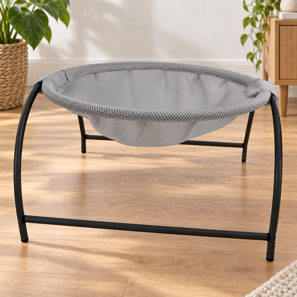Hamac pour chat sur pieds en métal, structure autoportante