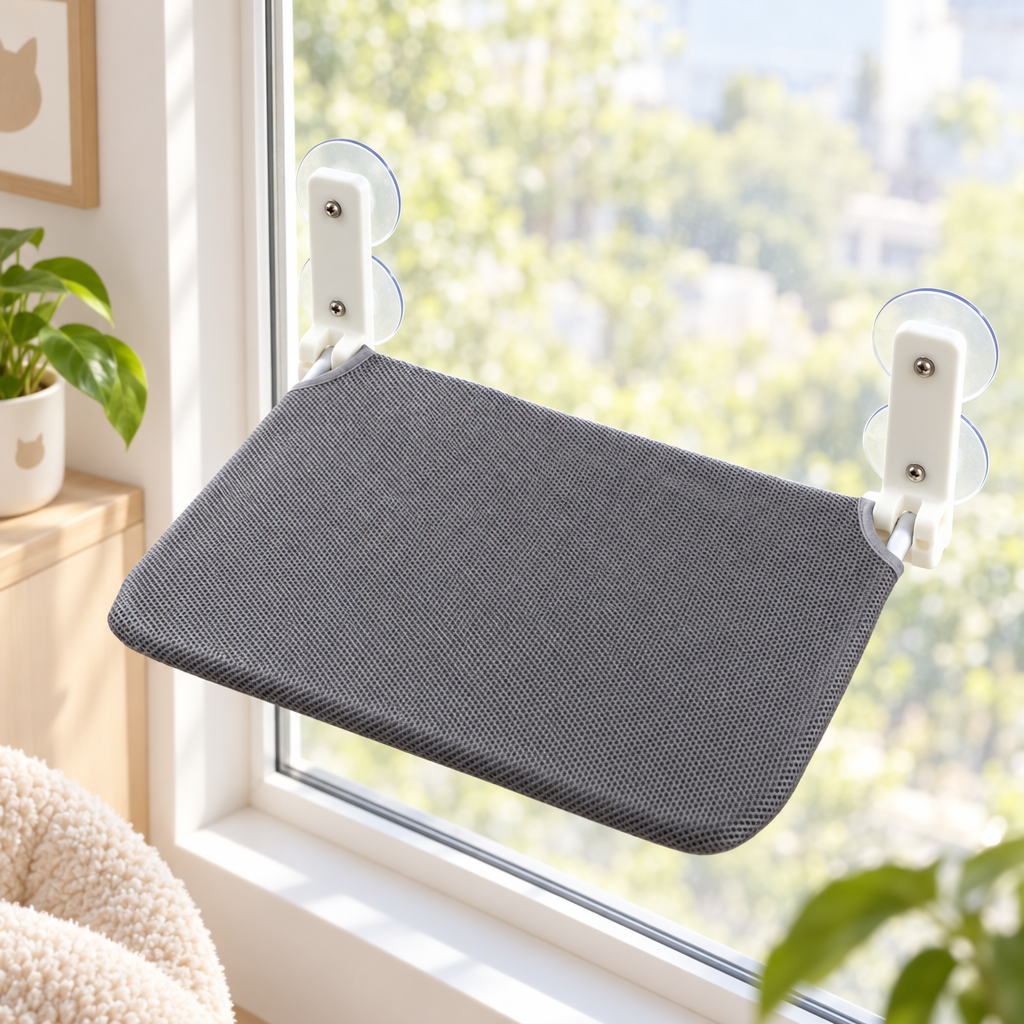 Hamac et plateforme de fenêtre pour chat à ventouses
