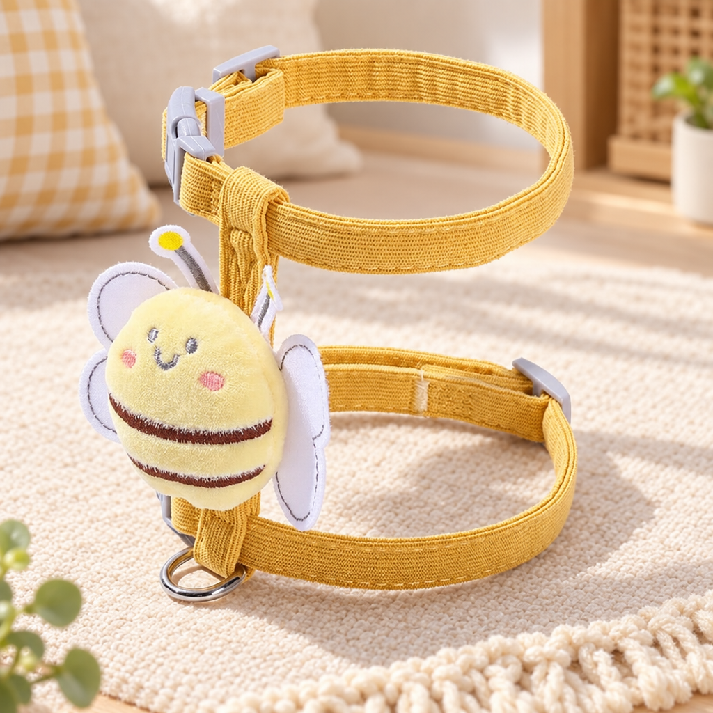 Harnais chat costume abeille, ensemble avec laisse