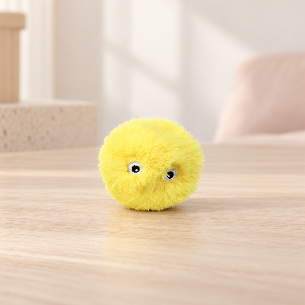Balle sonore pour chat, finition peluche ou EVA