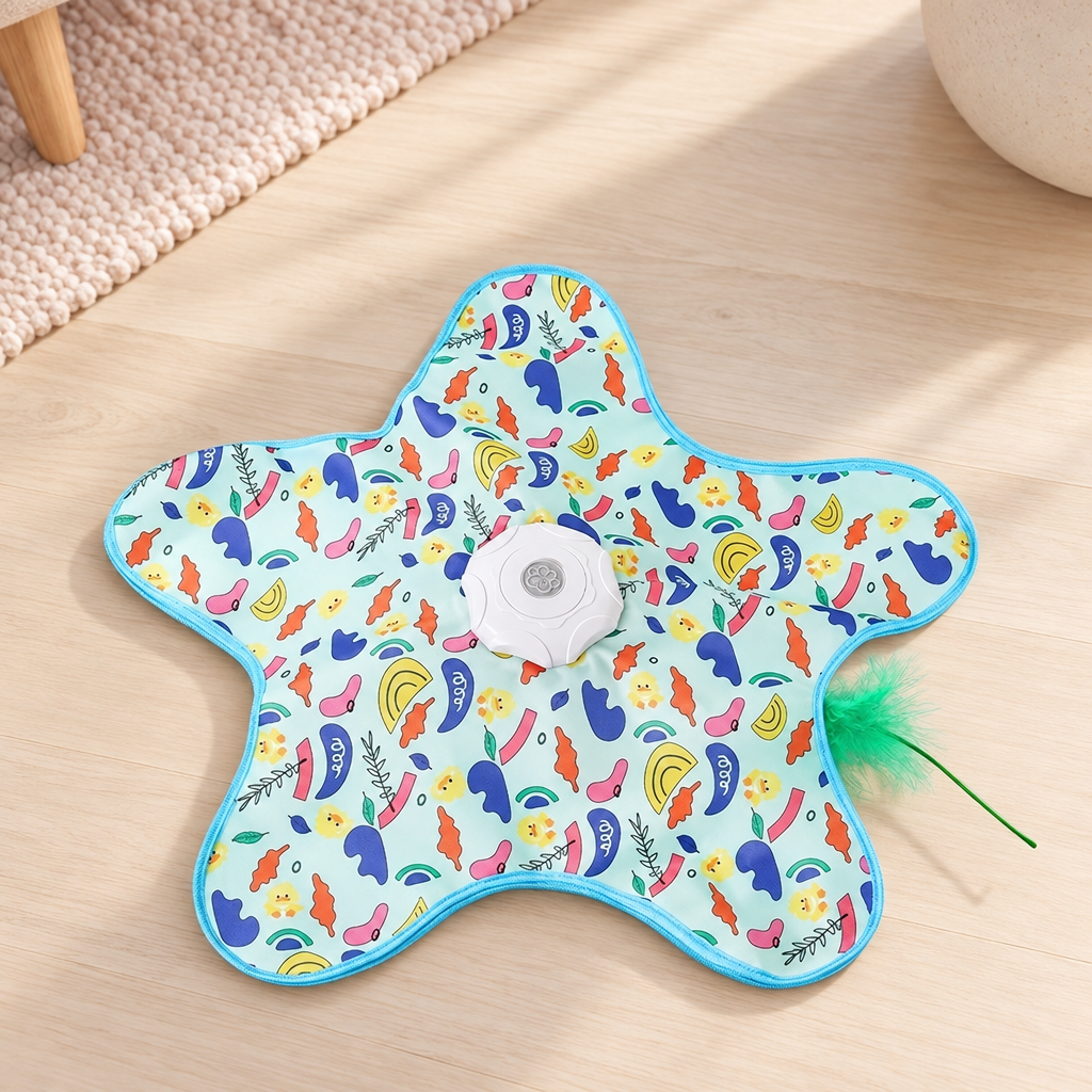 Tapis de jeu interactif pour chat — étoile à motifs
