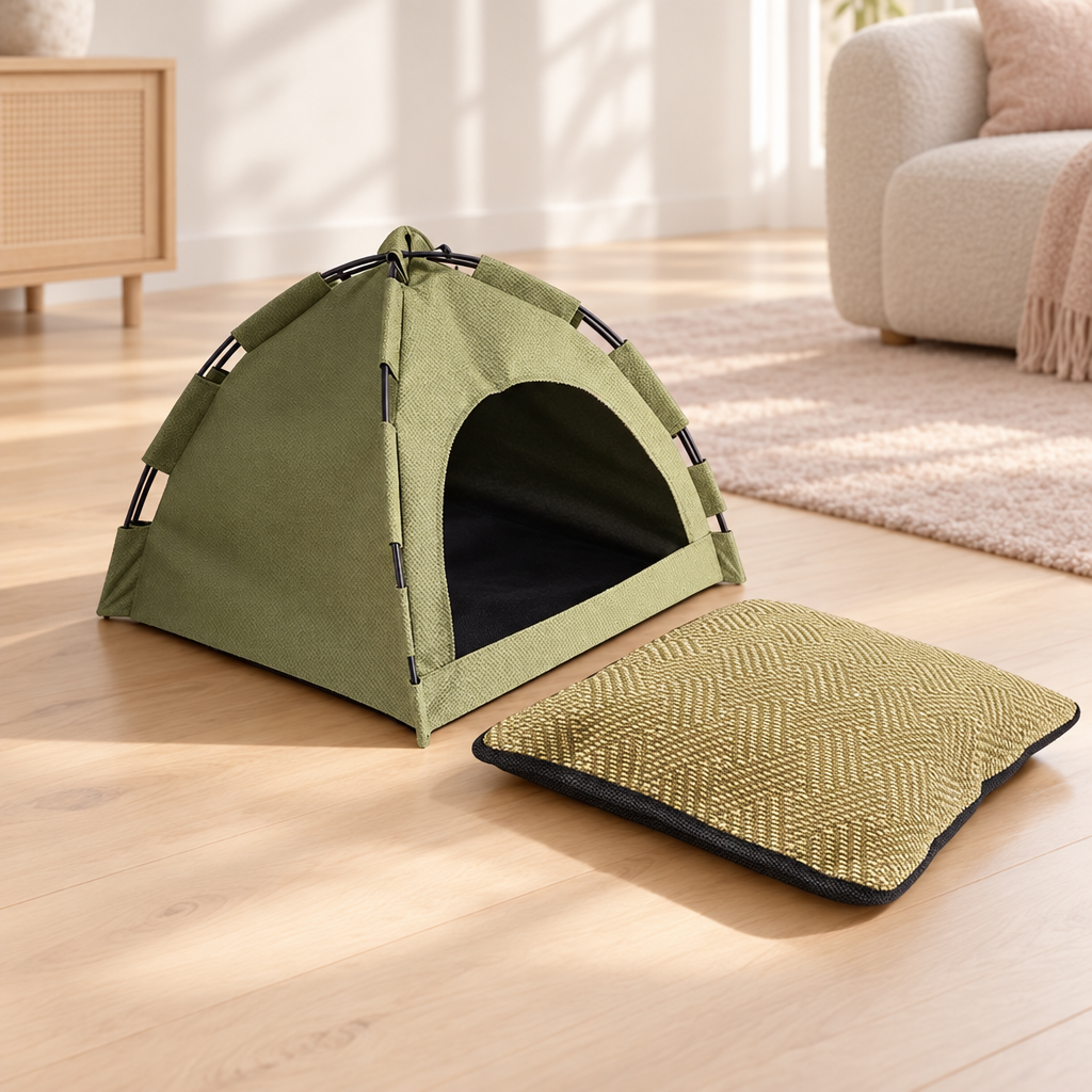 Maison pour chat intérieur, tente semi-fermée