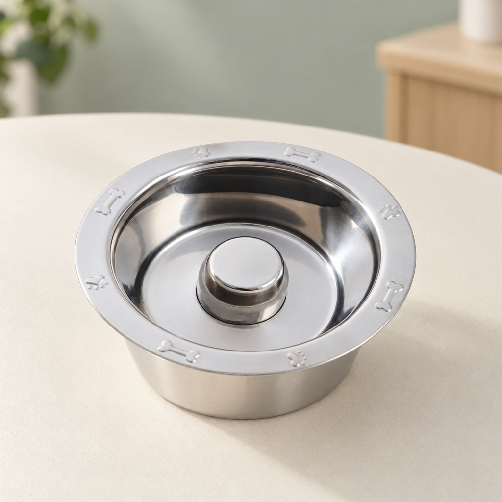 Gamelle anti-glouton chat inox