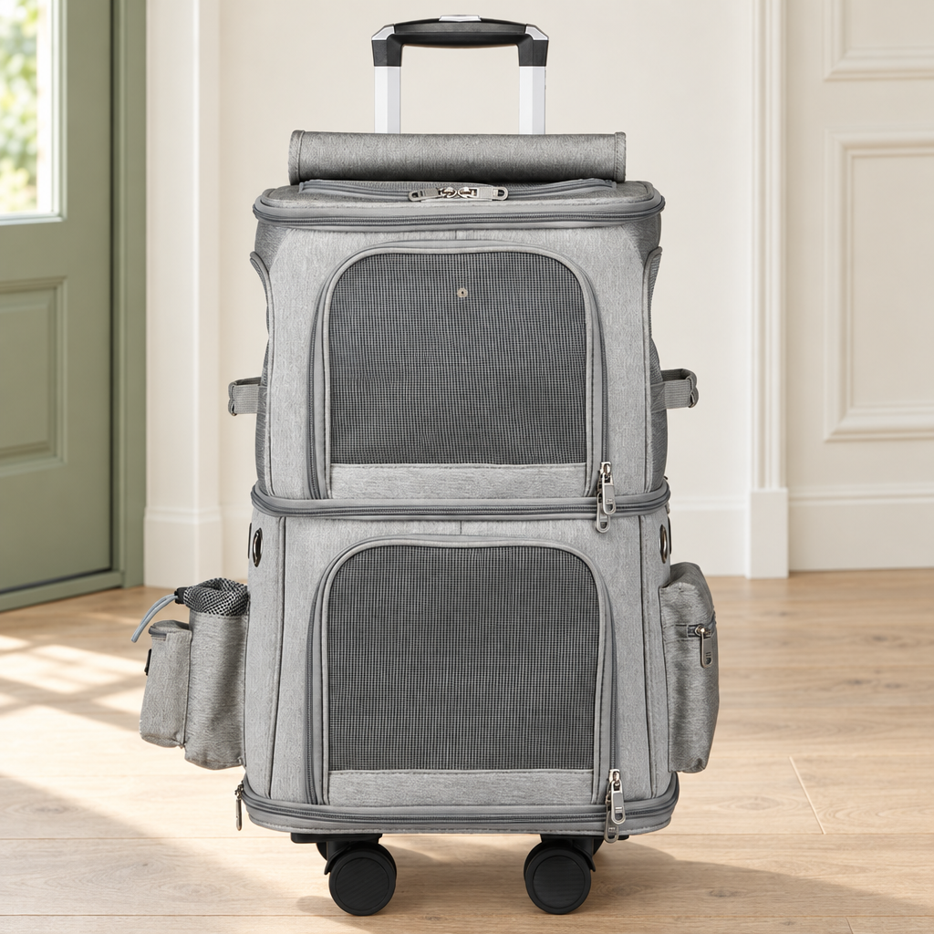 Sac de transport à roulettes pour 2 chats