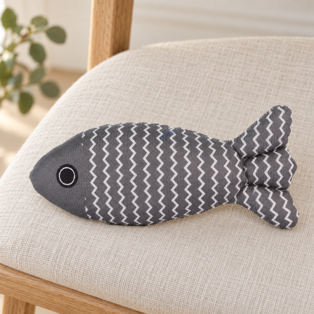 Peluche poisson chat