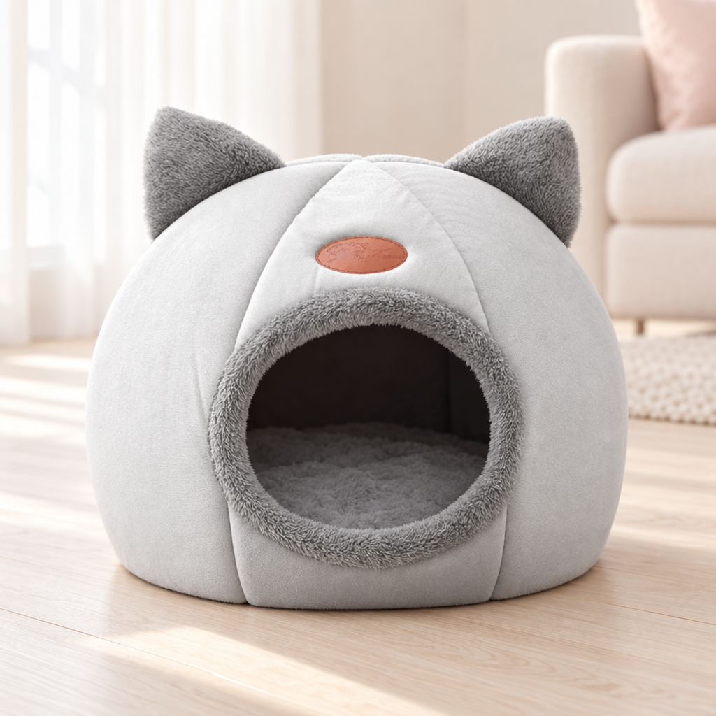 Niche souple pour chat avec coussin