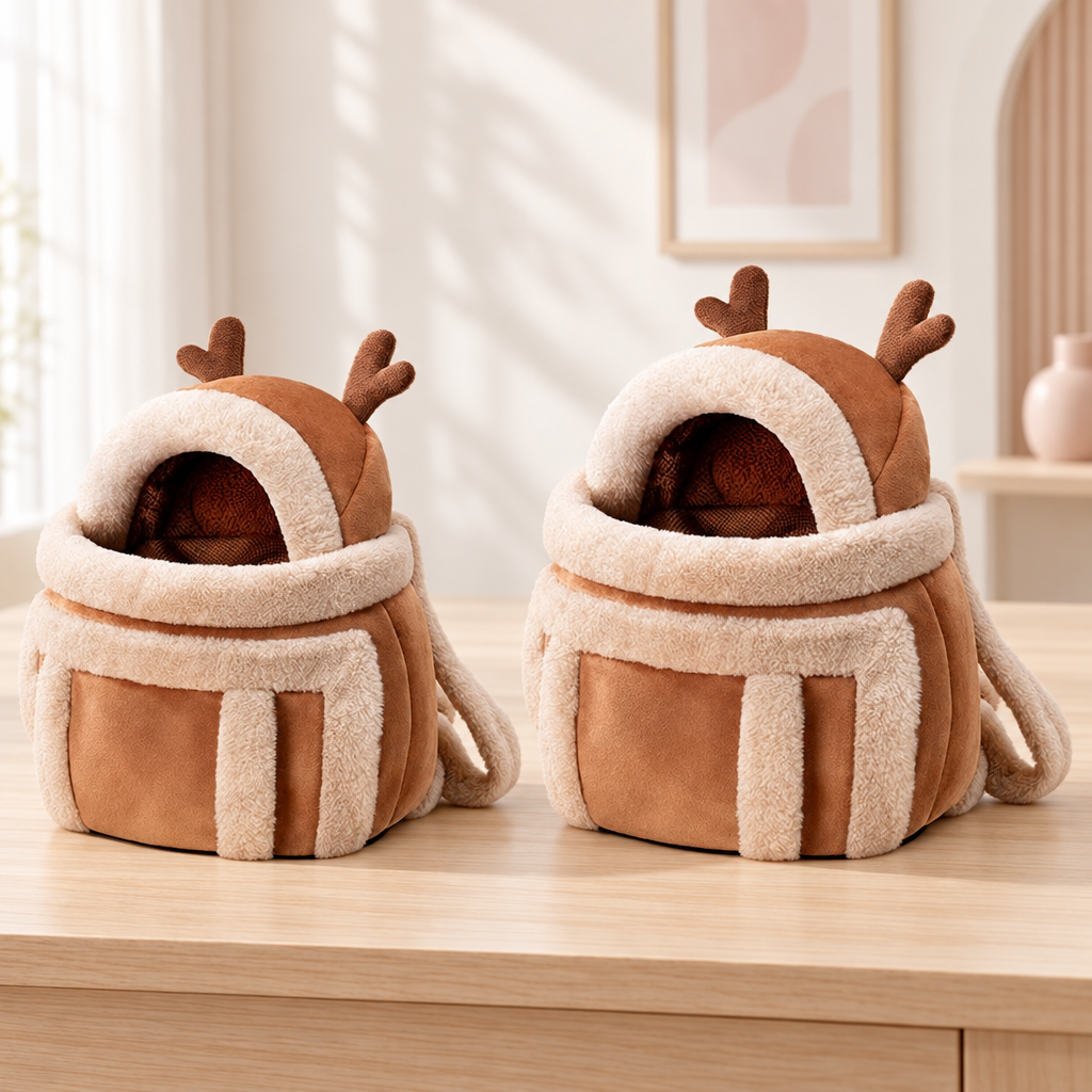 Sac souple à motif renne pour chat