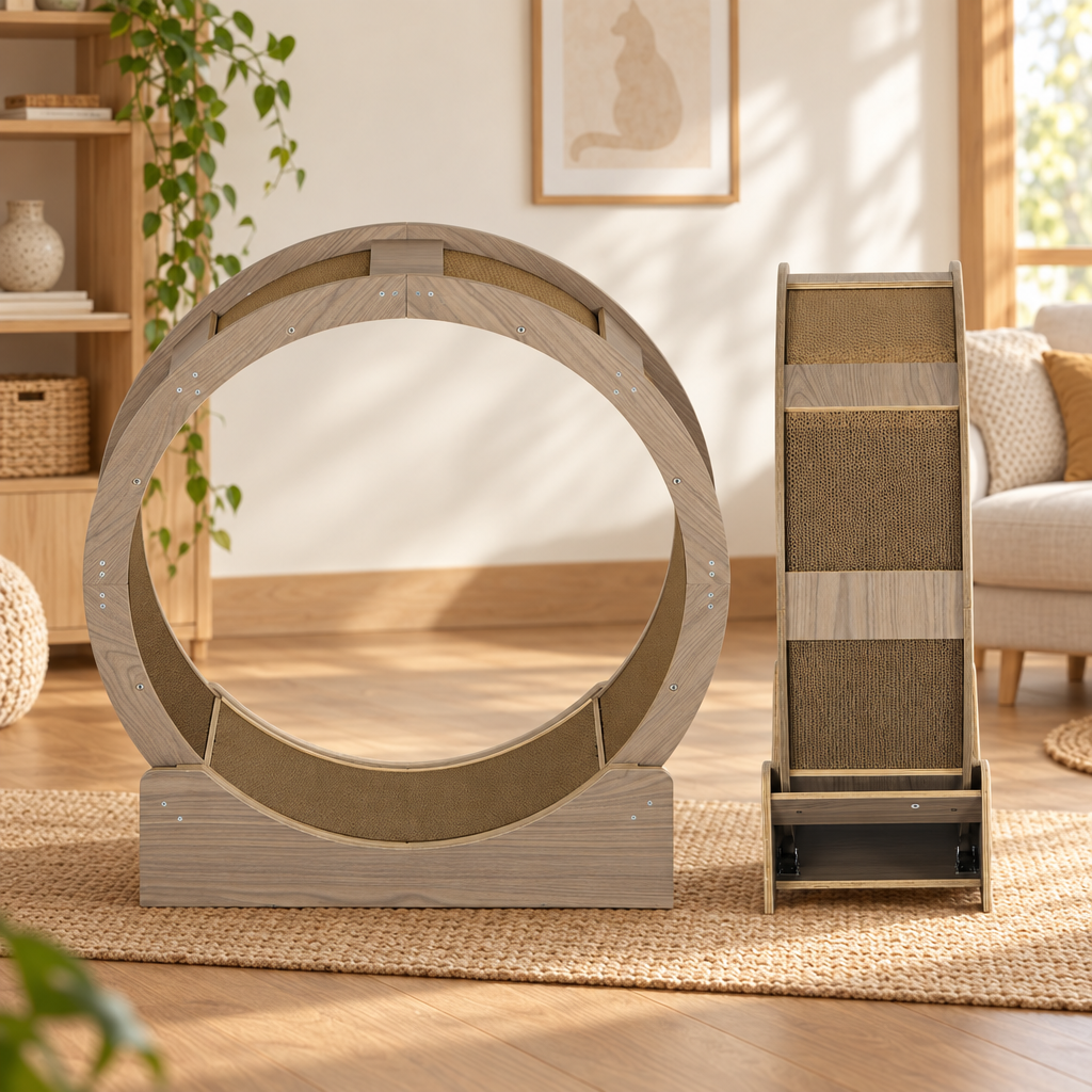 Roue pour chat PawHut 91 cm, frein et griffoir
