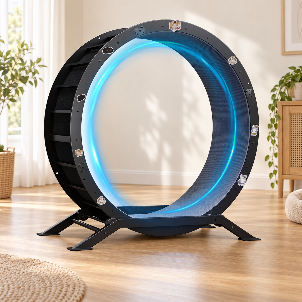 Roue pour chat noire sur piètement — 100 cm