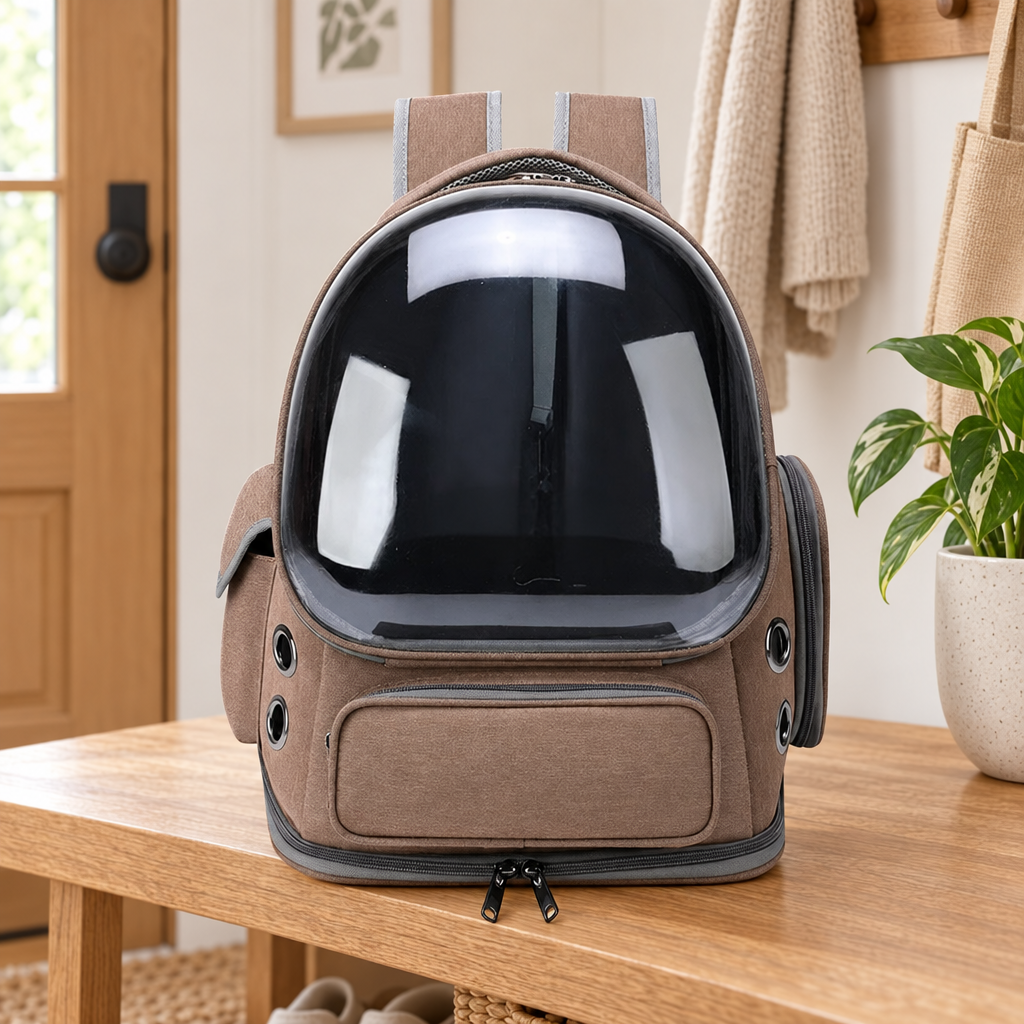 Sac à dos chat hublot bulle, tissu Oxford