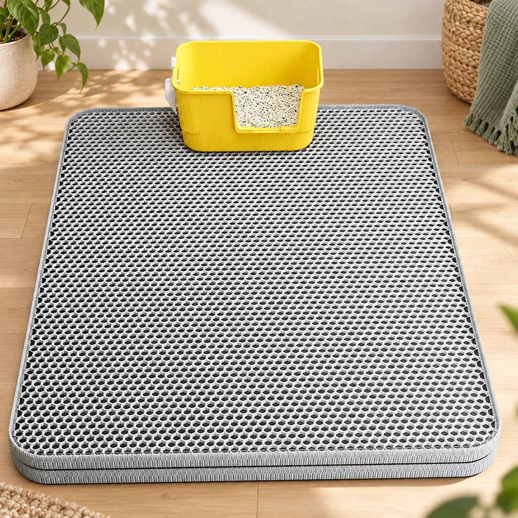 Image d’ambiance du Tapis de litière XXL double couche — Minouko